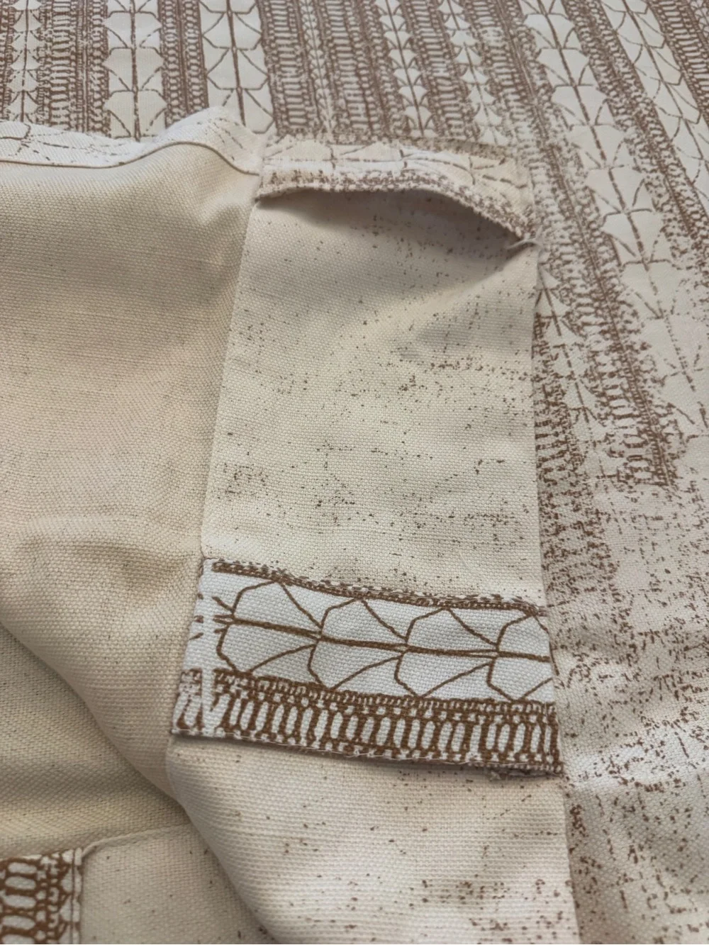 West Elm Beige Textured Curtain Panel with Subtle Pattern